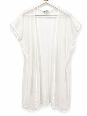 UndercoverWear White Sheer Top Overlay Lingerie Robe Mini Size Medium Bridal
